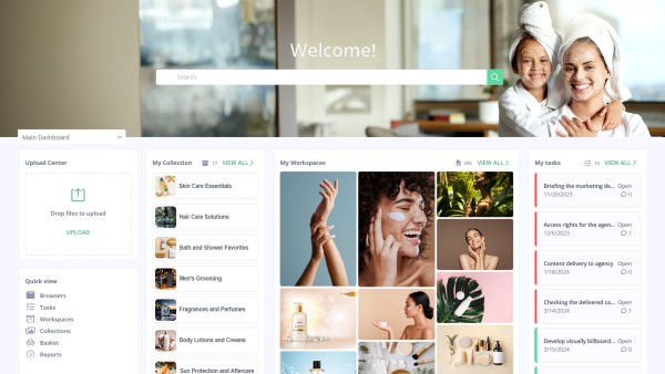 Screenshot aus dem DAM-Backend von Sharedien